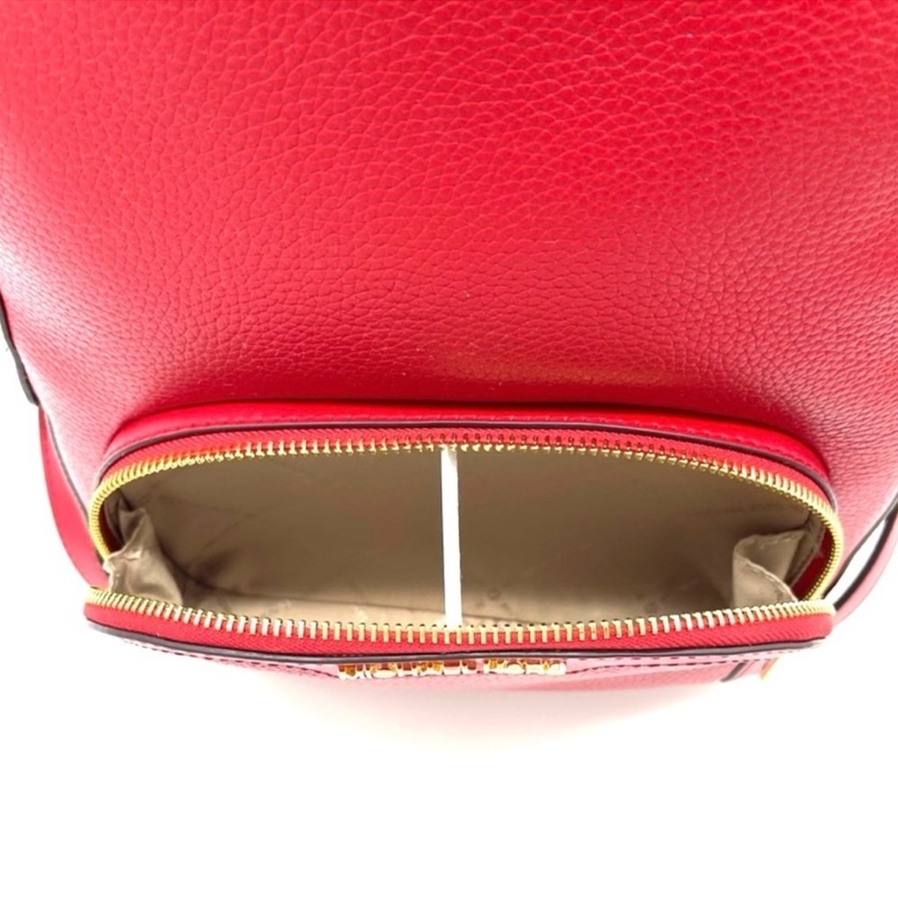 Michael Kors Medium Jaycee Backpack Red/Gold - Picture 6 of 12